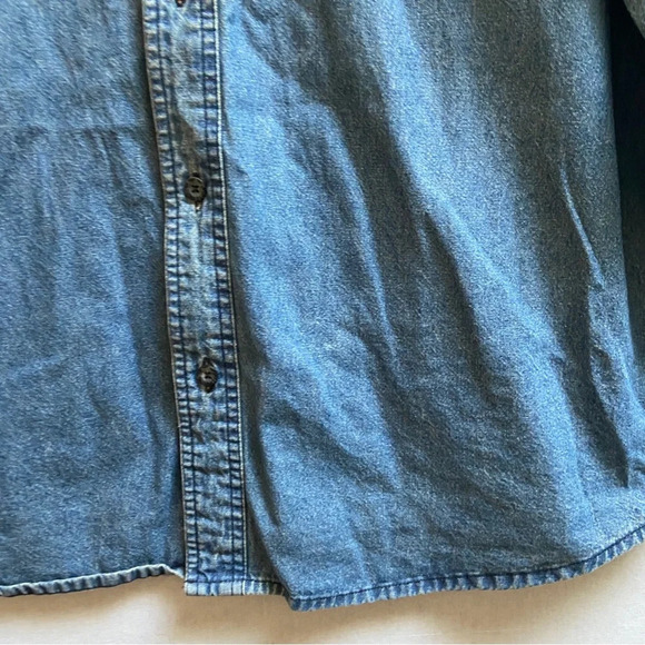 Harley Davidson Denim Long Sleeve Button Shirt 25”  PTP Sz XXL - Picture 4 of 10